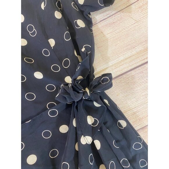 Nicole Summers 100% Silk Women's Polka Dot Wrap Summer Dress - 14 - Picture 4 of 14